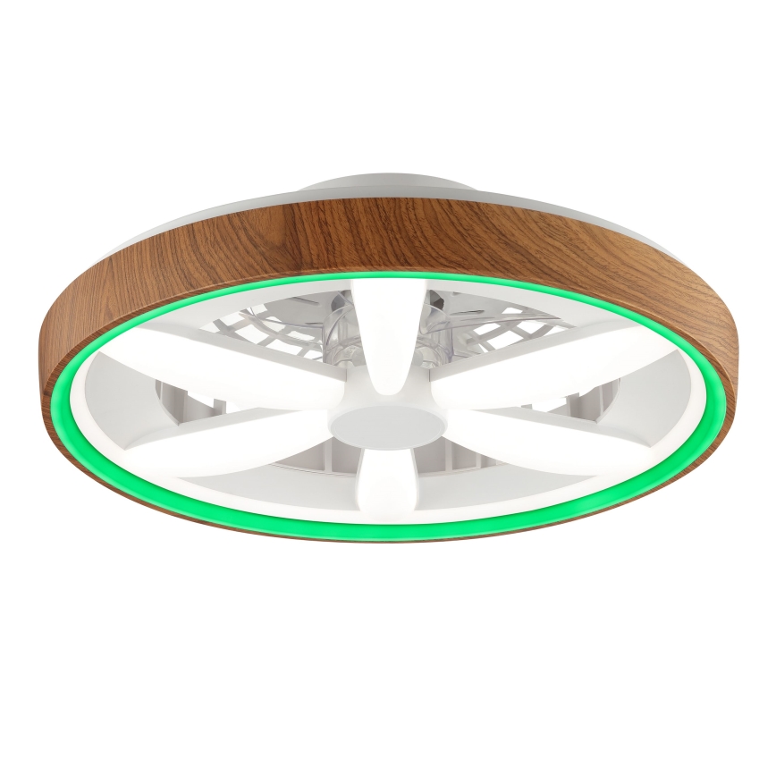 Brilliant - LED RGBW Dimmbarer Deckenventilator GAIANO LED/24W/230V 2700-6500K d 48 cm braun + Fernbedienung