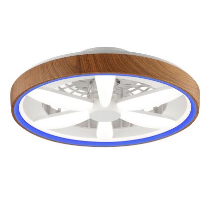 Brilliant - LED RGBW Dimmbarer Deckenventilator GAIANO LED/24W/230V 2700-6500K d 48 cm braun + Fernbedienung