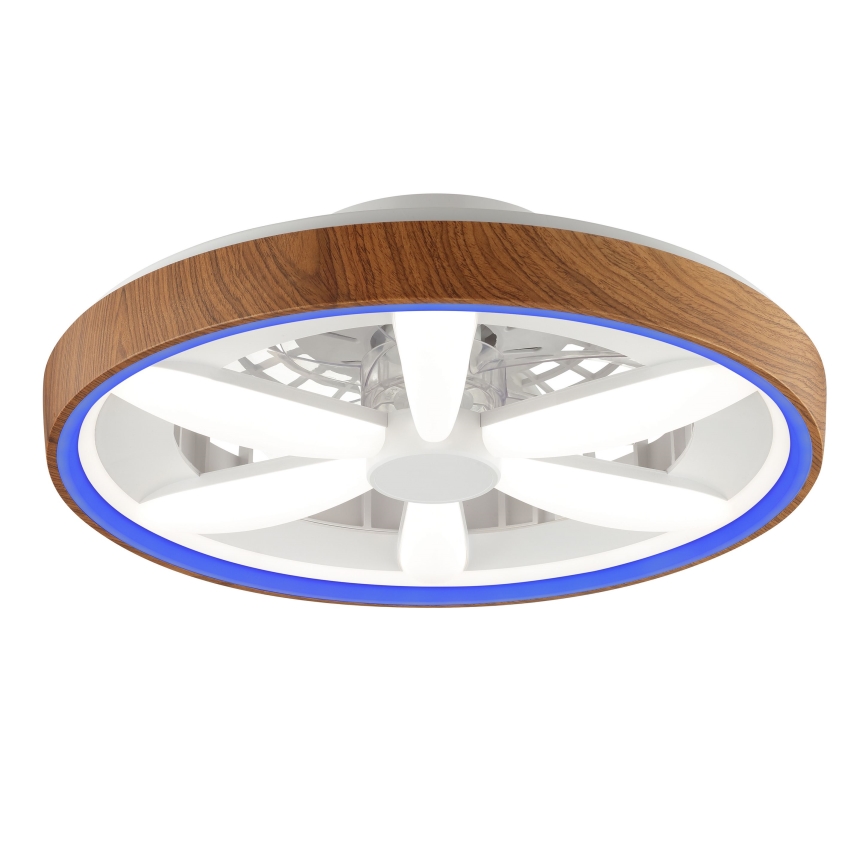 Brilliant - LED RGBW Dimmbarer Deckenventilator GAIANO LED/24W/230V 2700-6500K d 48 cm braun + Fernbedienung