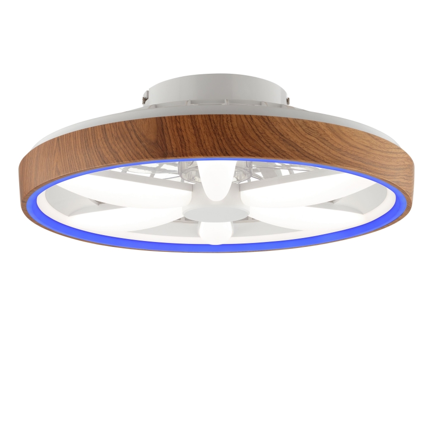 Brilliant - LED RGBW Dimmbarer Deckenventilator GAIANO LED/24W/230V 2700-6500K d 48 cm braun + Fernbedienung