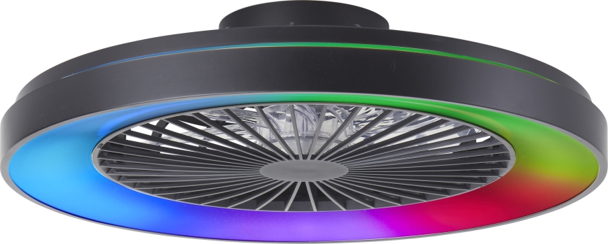 Brilliant - LED RGBW Dimmbarer Deckenventilator MAZZARO LED/24W/230V 3000-6500K d 58 cm schwarz + Fernbedienung