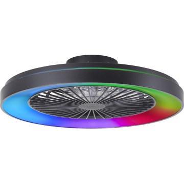 Brilliant - LED RGBW dimmbarer Deckenventilator MAZZARO LED/24W/230V 3000-6500K Ø 58 cm schwarz + Fernbedienung