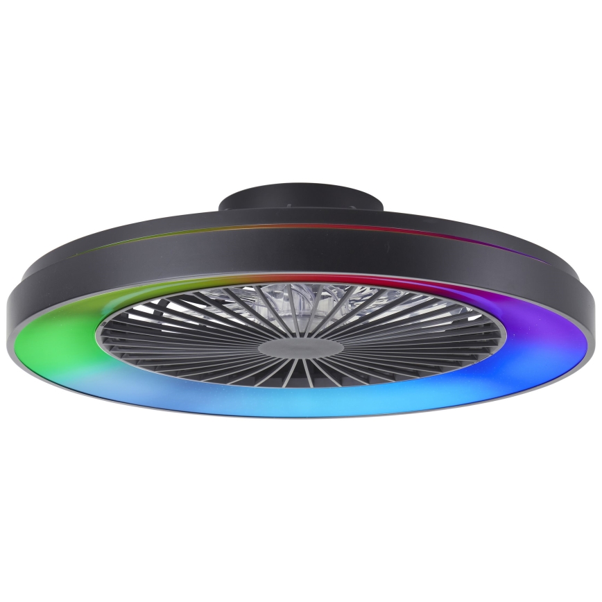 Brilliant - LED RGBW Dimmbarer Deckenventilator MAZZARO LED/24W/230V 3000-6500K d 58 cm schwarz + Fernbedienung