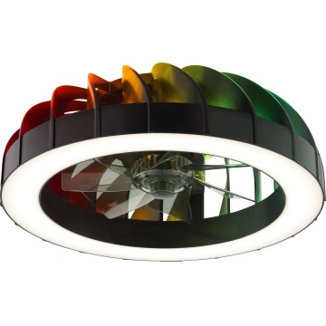 Brilliant - LED RGBW dimmbarer Deckenventilator mit Licht FANORA LED/30W/230V 2700-6500K Ø 46 cm schwarz + Fernbedienung