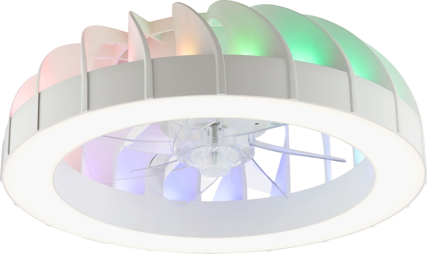 Brilliant - LED RGBW dimmbarer Deckenventilator mit Licht FANORA LED/30W/230V 2700-6500K Ø 46 cm weiß + Fernbedienung
