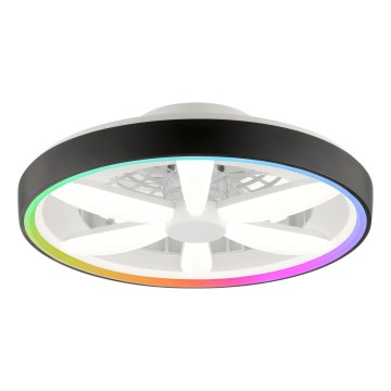 Brilliant - LED RGBW dimmbarer Deckenventilator mit Licht GAIANO LED/48W/230V 2700-6500K Schwarz + Fernbedienung