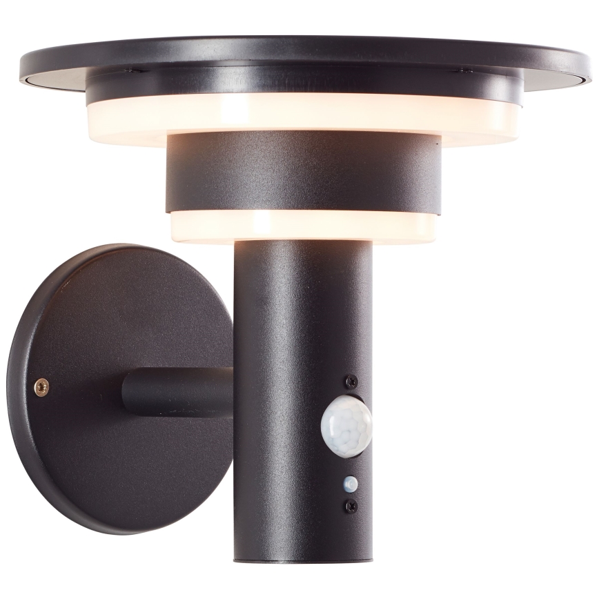 Brilliant - LED-Solarwandleuchte mit Sensor GARVINA LED/3W/3,7V IP44 schwarz