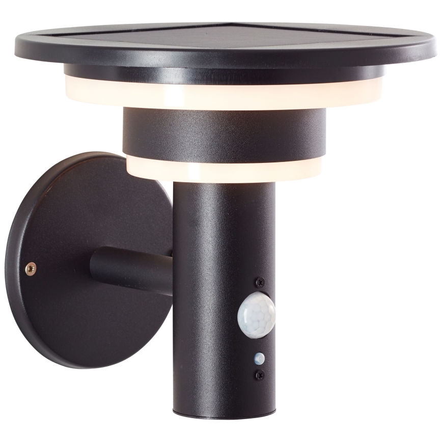 Brilliant - LED-Solarwandleuchte mit Sensor GARVINA LED/3W/3,7V IP44 schwarz