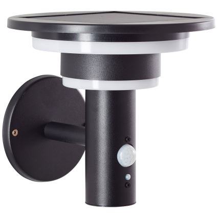 Brilliant - LED-Solarwandleuchte mit Sensor GARVINA LED/3W/3,7V IP44 schwarz