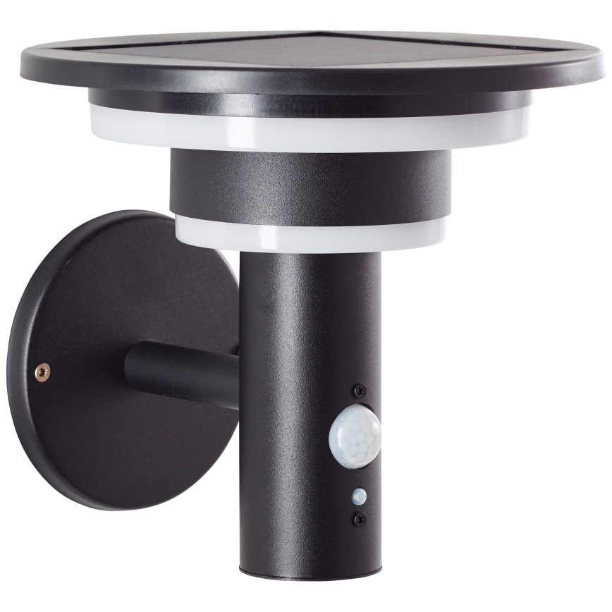 Brilliant - LED-Solarwandleuchte mit Sensor GARVINA LED/3W/3,7V IP44 schwarz