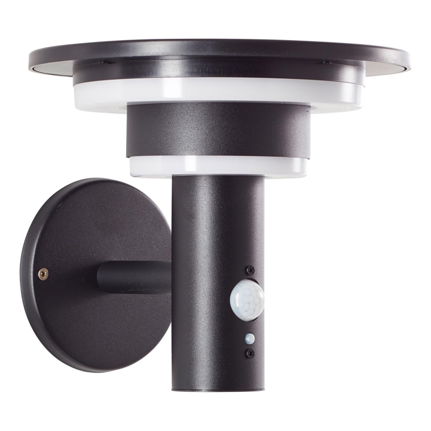 Brilliant - LED-Solarwandleuchte mit Sensor GARVINA LED/3W/3,7V IP44 schwarz