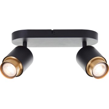 Brilliant - LED-Spot COVELO 2xGU10/5W/230V schwarz/gold