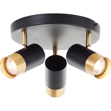 Brilliant - LED-Spotleuchte VIGOLO 3xGU10/5W/230V schwarz/gold