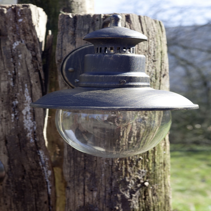 Brilliant - Outdoor-Wandleuchte ARTU 1xE27/60W/230V IP44 Patina/golden