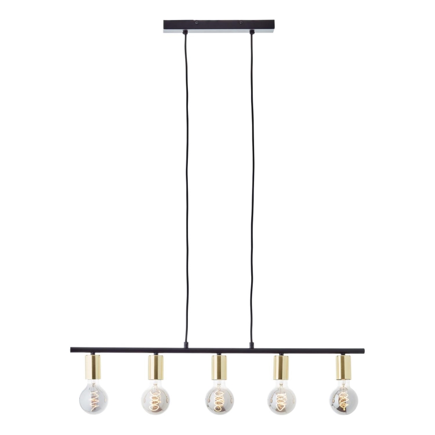 Brilliant - Pendelleuchte an Stahlseil KERRY 5xE27/40W/230V schwarz/Messing