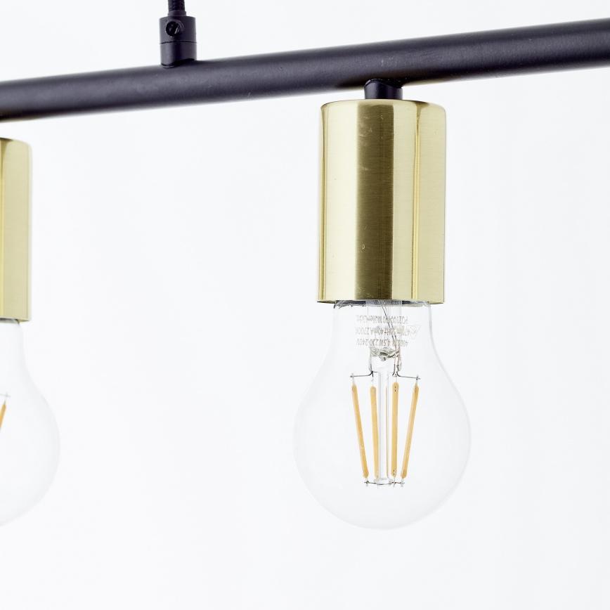 Brilliant - Pendelleuchte an Stahlseil KERRY 5xE27/40W/230V schwarz/Messing