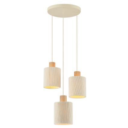 Brilliant - Pendelleuchte ARLO an Kabel 3xE27/20W/230V Ø 40 cm cremefarben