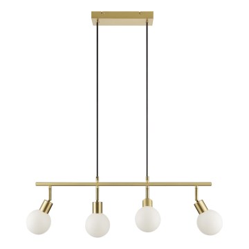 Brilliant - Pendelleuchte JORGE an Seil, 4xG9/10W/230V, Messing
