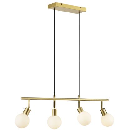 Brilliant - Pendelleuchte JORGE an Seil, 4xG9/10W/230V, Messing