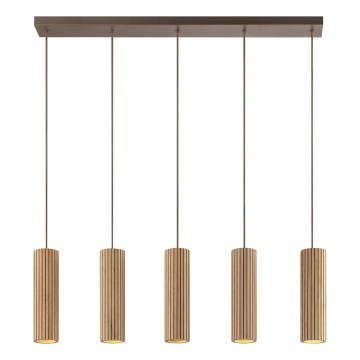 Brilliant - Pendelleuchte mit Kabel LAKEWOOD 5xGU10/10W/230V braun