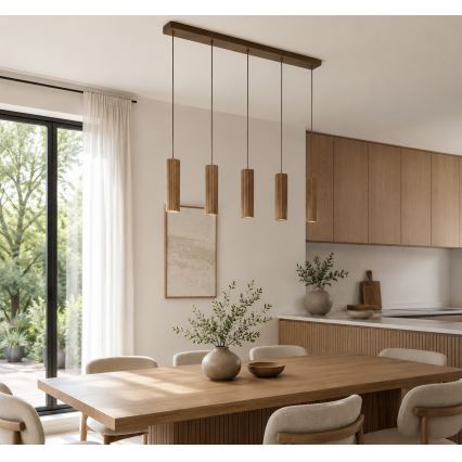 Brilliant - Pendelleuchte mit Kabel LAKEWOOD 5xGU10/10W/230V braun