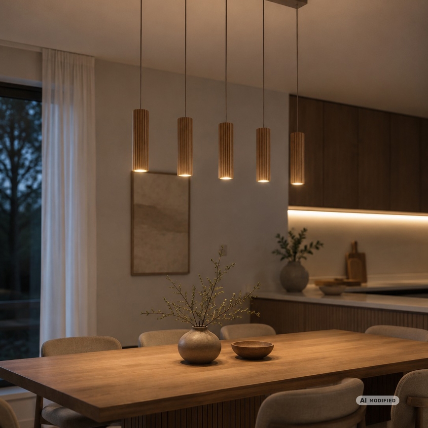 Brilliant - Pendelleuchte mit Kabel LAKEWOOD 5xGU10/10W/230V braun