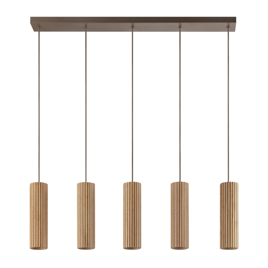 Brilliant - Pendelleuchte mit Kabel LAKEWOOD 5xGU10/10W/230V braun