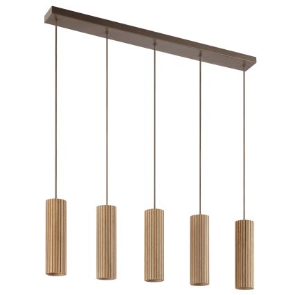 Brilliant - Pendelleuchte mit Kabel LAKEWOOD 5xGU10/10W/230V braun