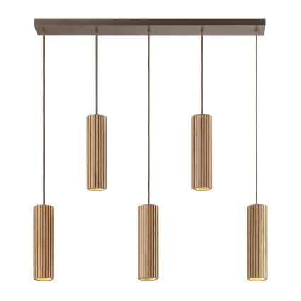 Brilliant - Pendelleuchte mit Kabel LAKEWOOD 5xGU10/10W/230V braun
