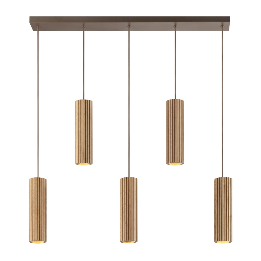 Brilliant - Pendelleuchte mit Kabel LAKEWOOD 5xGU10/10W/230V braun