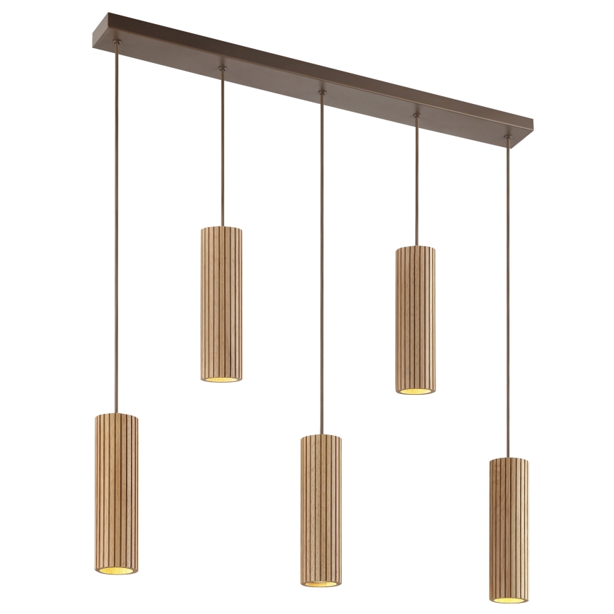 Brilliant - Pendelleuchte mit Kabel LAKEWOOD 5xGU10/10W/230V braun
