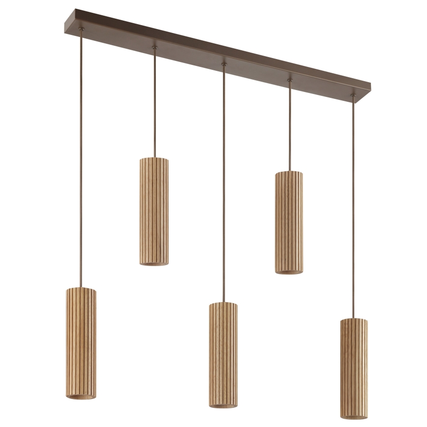 Brilliant - Pendelleuchte mit Kabel LAKEWOOD 5xGU10/10W/230V braun