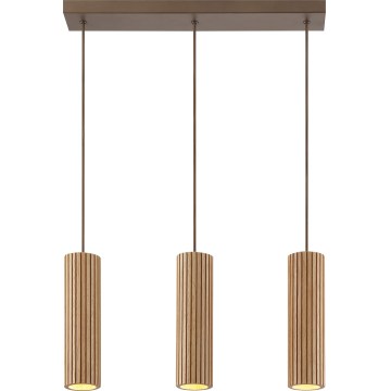 Brilliant - Pendelleuchte mit Seilaufhängung LAKEWOOD 3xGU10/10W/230V braun