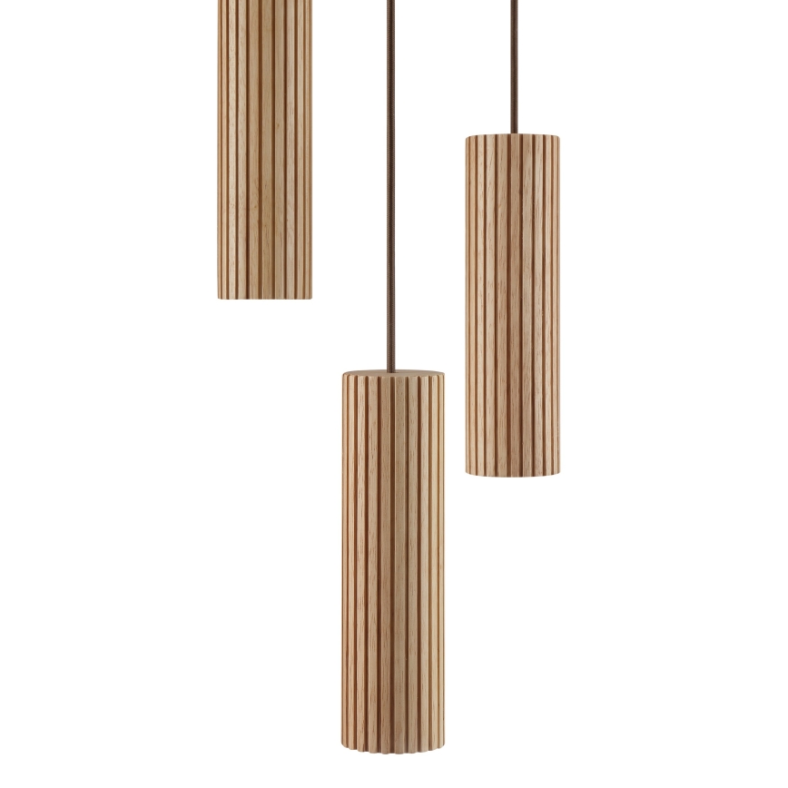 Brilliant - Pendelleuchte mit Seilaufhängung LAKEWOOD 3xGU10/10W/230V Ø 28 cm braun