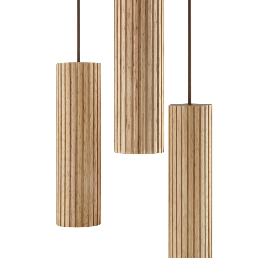 Brilliant - Pendelleuchte mit Seilaufhängung LAKEWOOD 3xGU10/10W/230V Ø 28 cm braun