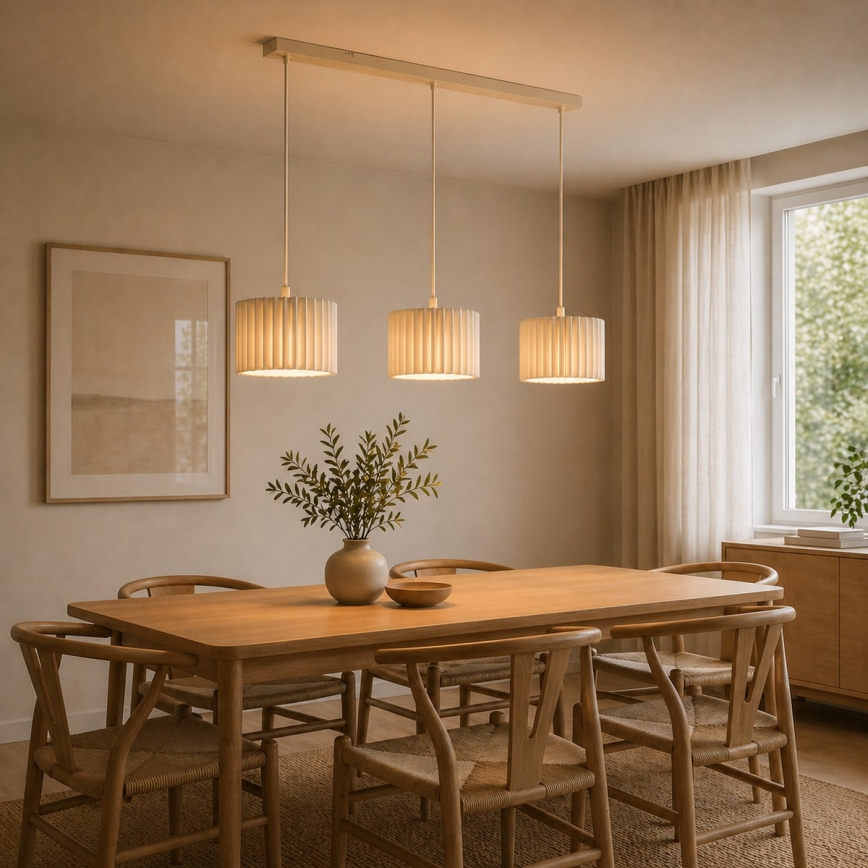 Brilliant - Pendelleuchte VELIN an Kabel 3xE27/20W/230V cremefarben