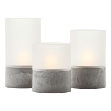 Brilliant - SET 3x LED Kerzen BOUGIE LED/2xAA IP44 grau/weiß