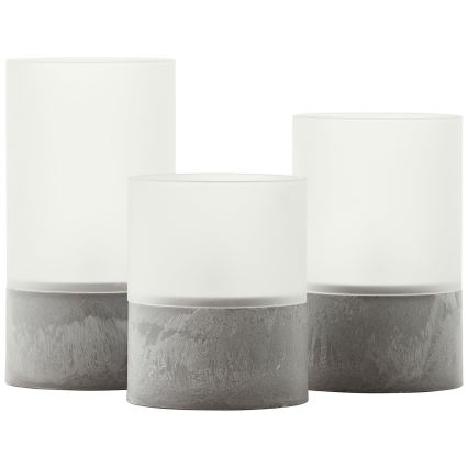 Brilliant - SET 3x LED Kerzen BOUGIE LED/2xAA IP44 grau/weiß
