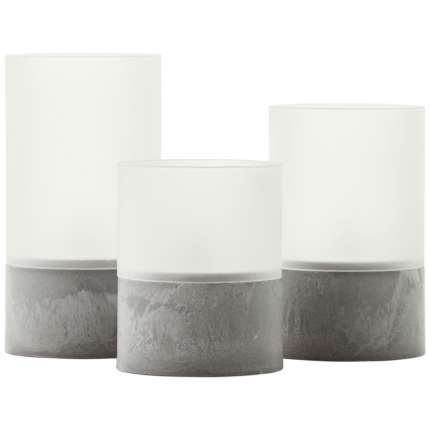 Brilliant - SET 3x LED Kerzen BOUGIE LED/2xAA IP44 grau/weiß