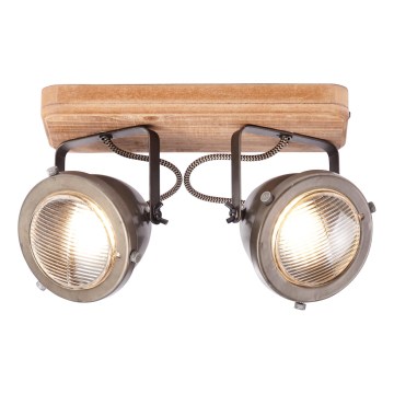 Brilliant - Spotleuchte CARMEN WOOD 2xGU10/5W/230V Eukalyptus