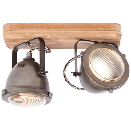 Brilliant - Spotleuchte CARMEN WOOD 2xGU10/5W/230V Eukalyptus