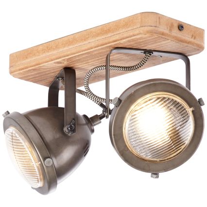 Brilliant - Spotleuchte CARMEN WOOD 2xGU10/5W/230V Eukalyptus