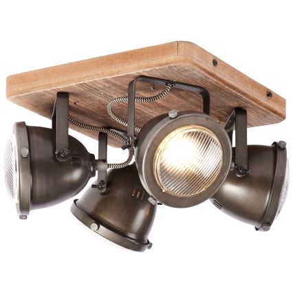 Brilliant - Spotleuchte CARMEN WOOD 4xGU10/5W/230V Eukalyptus