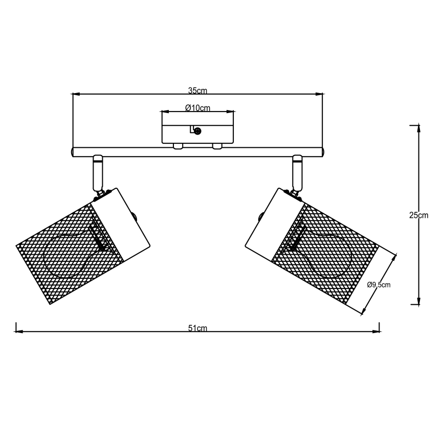 Brilliant - Spotleuchte KAMOLO 2xE27/40W/230V schwarz
