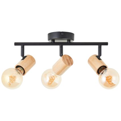 Brilliant - Spotleuchte KERRY 3xE27/40W/230V schwarz/Bambus