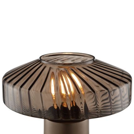 Brilliant - Tischlampe LYN 1xE27/20W/230V braun/rauchbraun