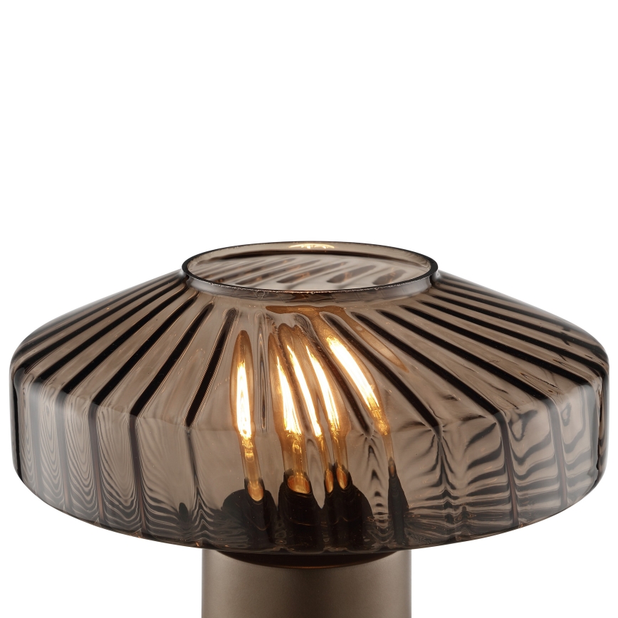 Brilliant - Tischlampe LYN 1xE27/20W/230V braun/rauchbraun