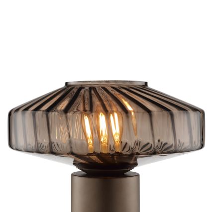 Brilliant - Tischlampe LYN 1xE27/20W/230V braun/rauchbraun