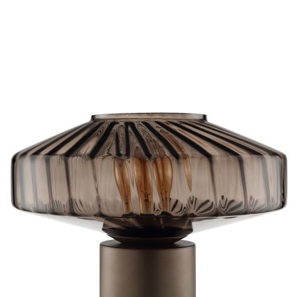 Brilliant - Tischlampe LYN 1xE27/20W/230V braun/rauchbraun