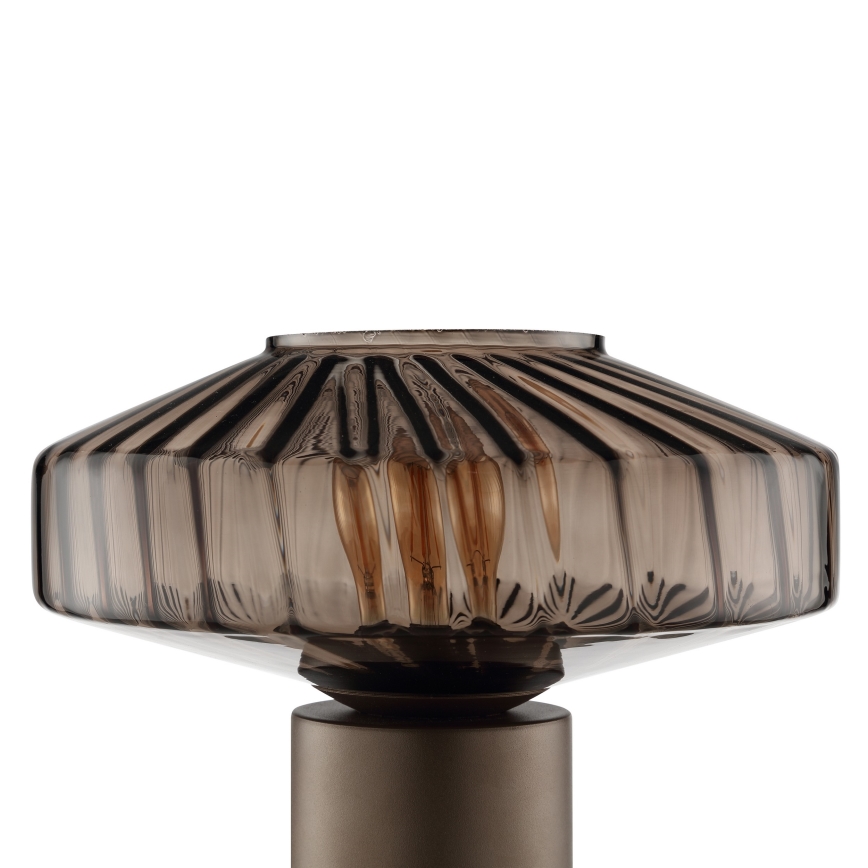 Brilliant - Tischlampe LYN 1xE27/20W/230V braun/rauchbraun